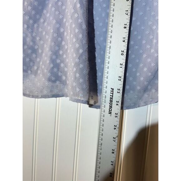 Living Doll Blue Sheer Ruffle Blouse XL | CottageRomantic Fairycore Boho Lace-Up - Picture 7 of 10